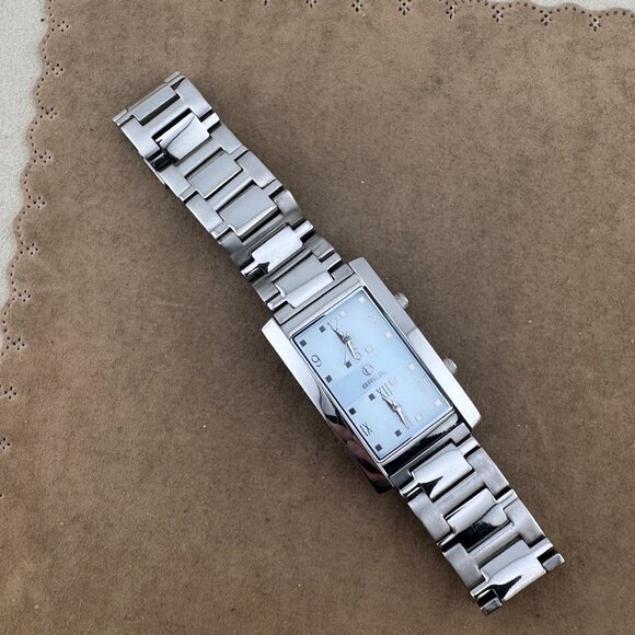 Like New Breil Dual Time Watch Solid Stainless Steel with Curved Mineral Crystal - Picture 4 of 9